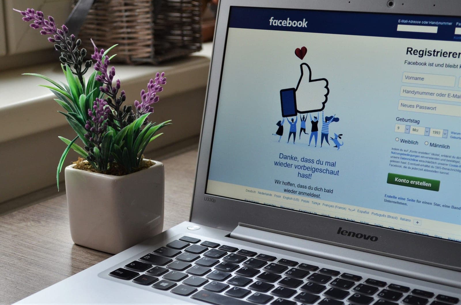 Social media campaign planning on screen